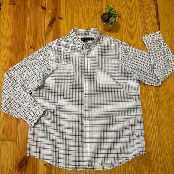 Polo Ralph Lauren Shirt Men’s XXLarge Plaid Cotton Blend Button Down Pony Logo - Picture 1 of 7